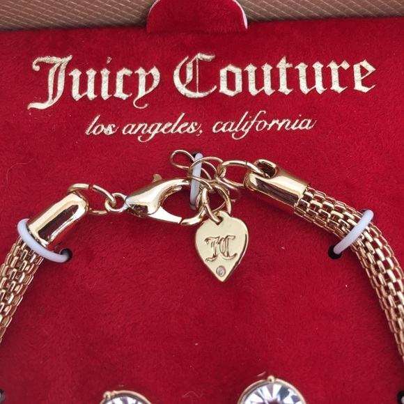 Juicy Couture Puffy Heart Bracelet & Earrings Gift Set NEW - Picture 4 of 8